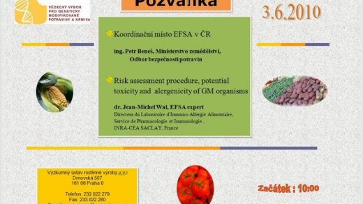 Pozvánka na přednášku dr. Wala - 3. 6. 2010, VÚRV v Praze