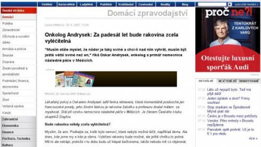 Onkolog Andrysek: Za padesát let bude rakovina zcela vyléčitelná