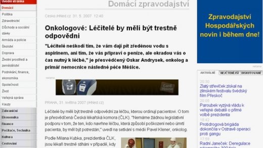 Onkologové: Léčitelé by měli být trestně odpovědní