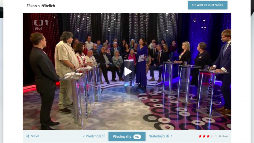 Poznámky k pořadu Máte slovo, 6. 12. 2019, Zákon o léčitelích