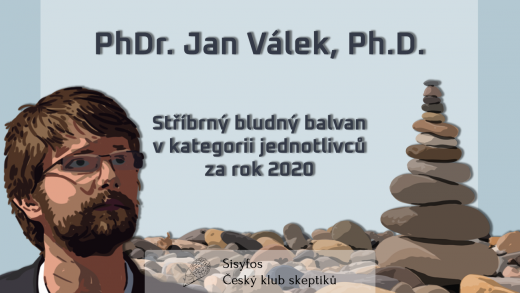 Stříbrný Bludný balvan v kategorii jednotlivců za rok 2020 - Jan Válek Stříbrný Bludný balvan v kategorii jednotlivců za rok 2020 - Jan Válek