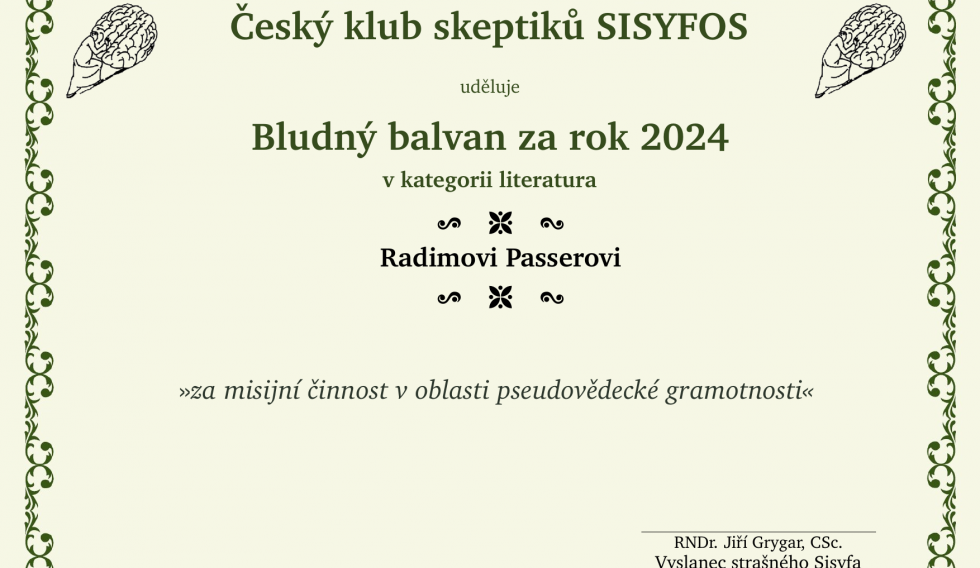 Bludný balvan za rok 2024: Radim Passer