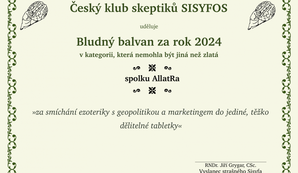 Bludný balvan za rok 2024: Spolek AllatRa